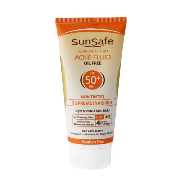 کرم ضد آفتاب SPF50 فاقد چربی سان سیف پوست چرب و آکنه ای